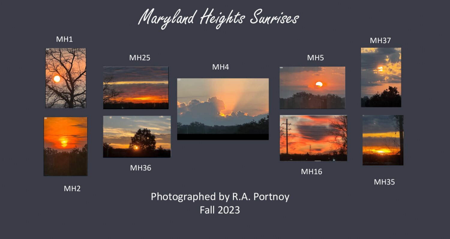 Original Maryland Heights Sunrises catalog board